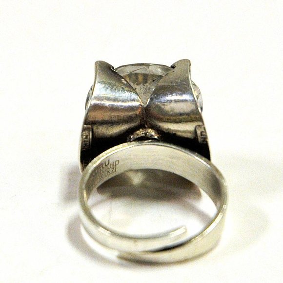 MINT Vintage, MCM, Rock Crystal Stone silver ring by Martti J Hyvärinen, Finland - Picture 9 of 12